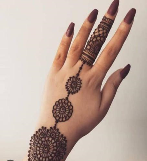 Bracelet And Ring Back Hand Mehndi Design