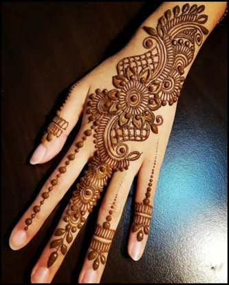 Floral Cute Back Hand Mehndi Design