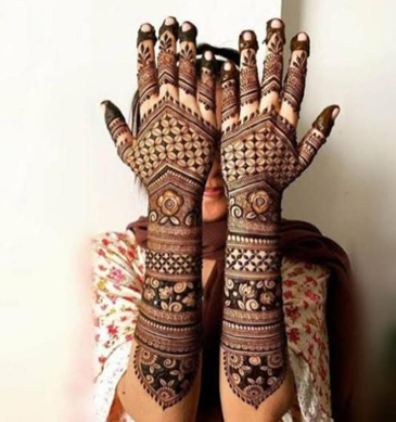 Full Hand Bridal Back Hand Mehndi Design