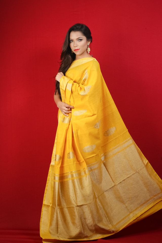 Color Contrast Saree Poses For Girls At Home | Using the col… | Flickr
