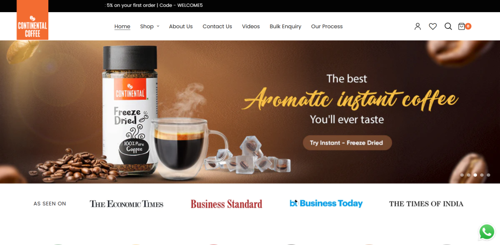 continental coffee brand in india